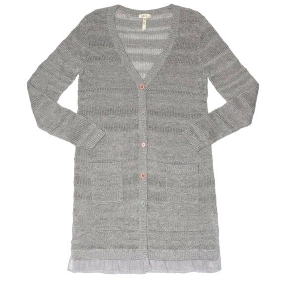 Matilda Jane Sweaters - Matilda Jane Gray Wonderment Stay Cozy Long Cardigan